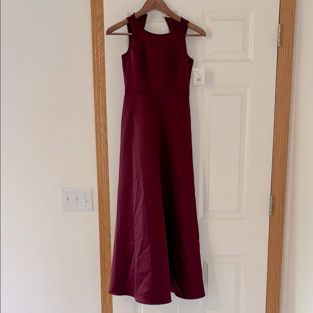 David's Bridal Burgundy Wine A-line Dress for Girls Size 8